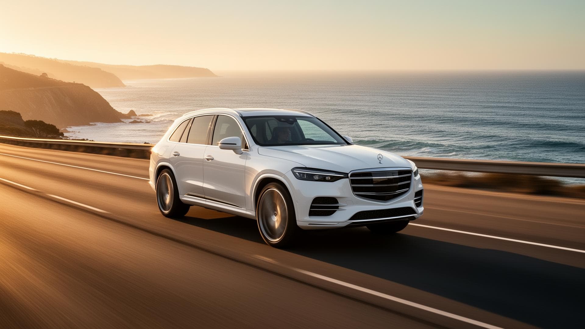 SUV en carretera costera